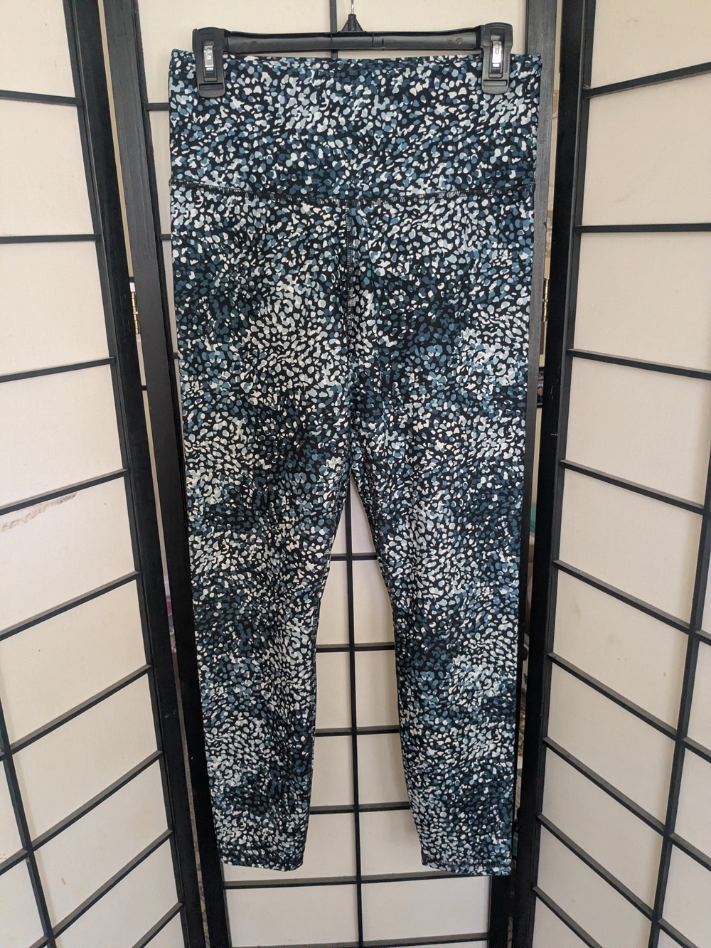 Balance Collection Patterned High-Waist Athletic Leggings - Blue Speckle
